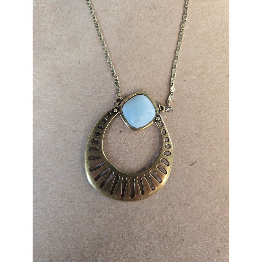 American Eagle long pendant necklace boho gold tone womens jewelry moon goddess - Picture 3 of 10